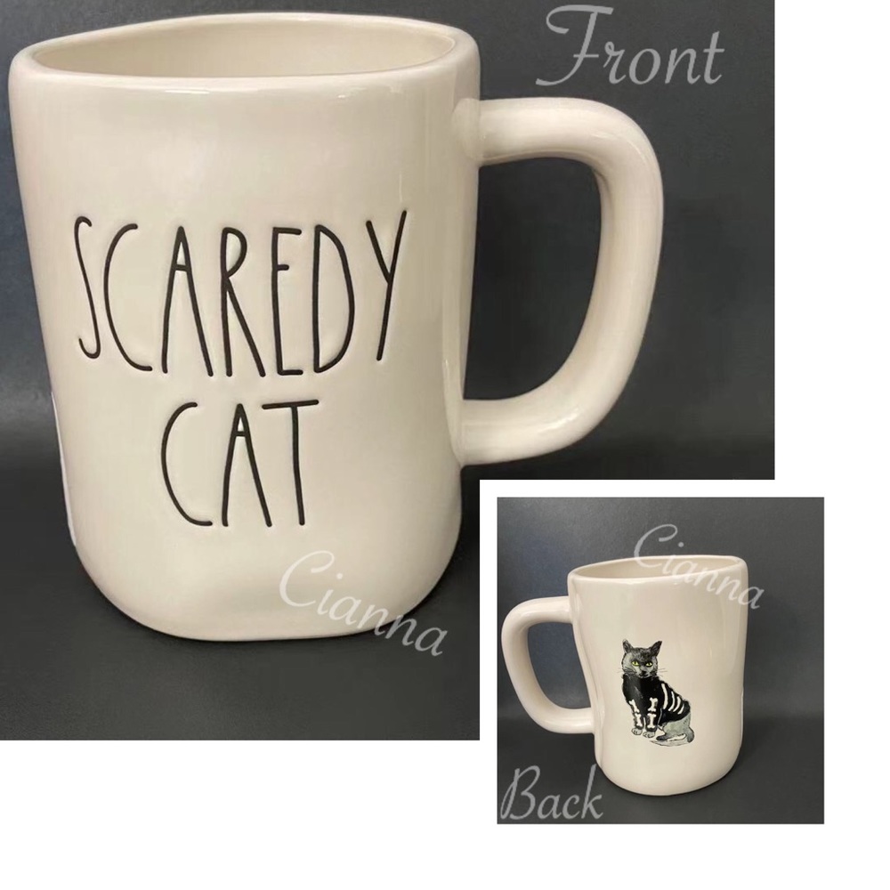 Rae Dunn Scaredy Cat Double Sided Mug